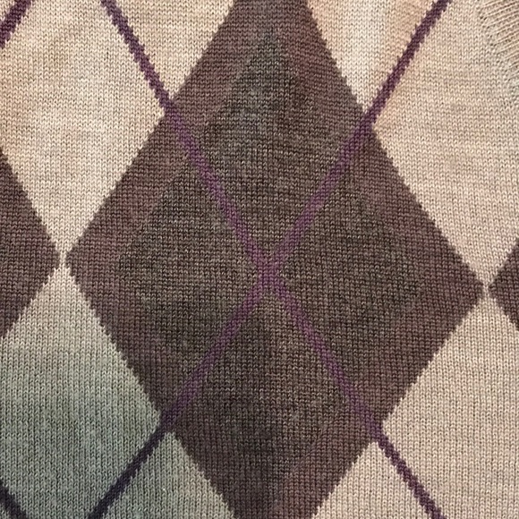 Linea Rosso v neck argyle sweater - Picture 3 of 3